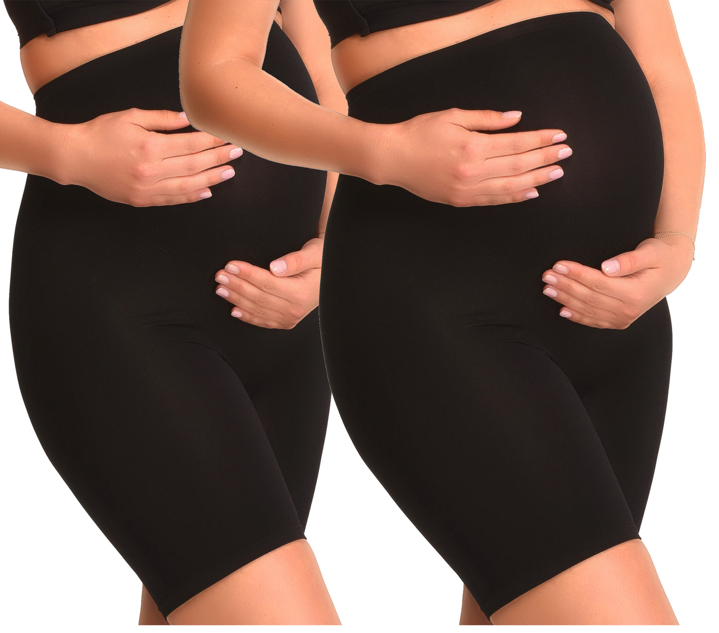 Duo Pack Seamless zwangerschapsshort met shapewear effect Zwart