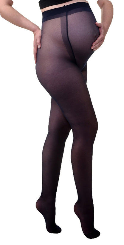Duo Pack Comfortabele Sheer Zwangerschapspanty 20den Marine