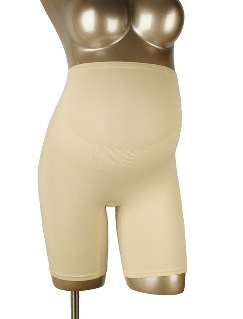 Seamless maternity shorts with shapewear effect Beige