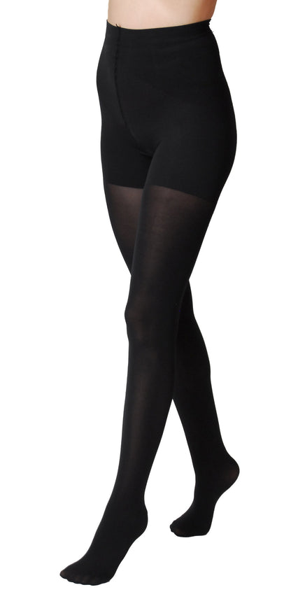 Form Up 50den Noir Opaque Matte Collant qui est amincissant et modelant.