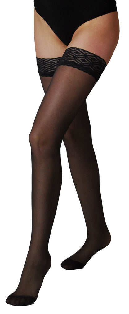 Nausicaa 30den Satin Matte Stay Up - Noir